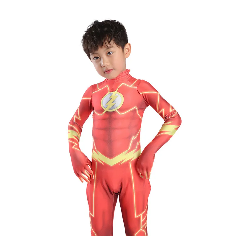 

Flash Man cosplay costume zentai suit Lycra Spandex jumpsuit body Jumsuit Kids