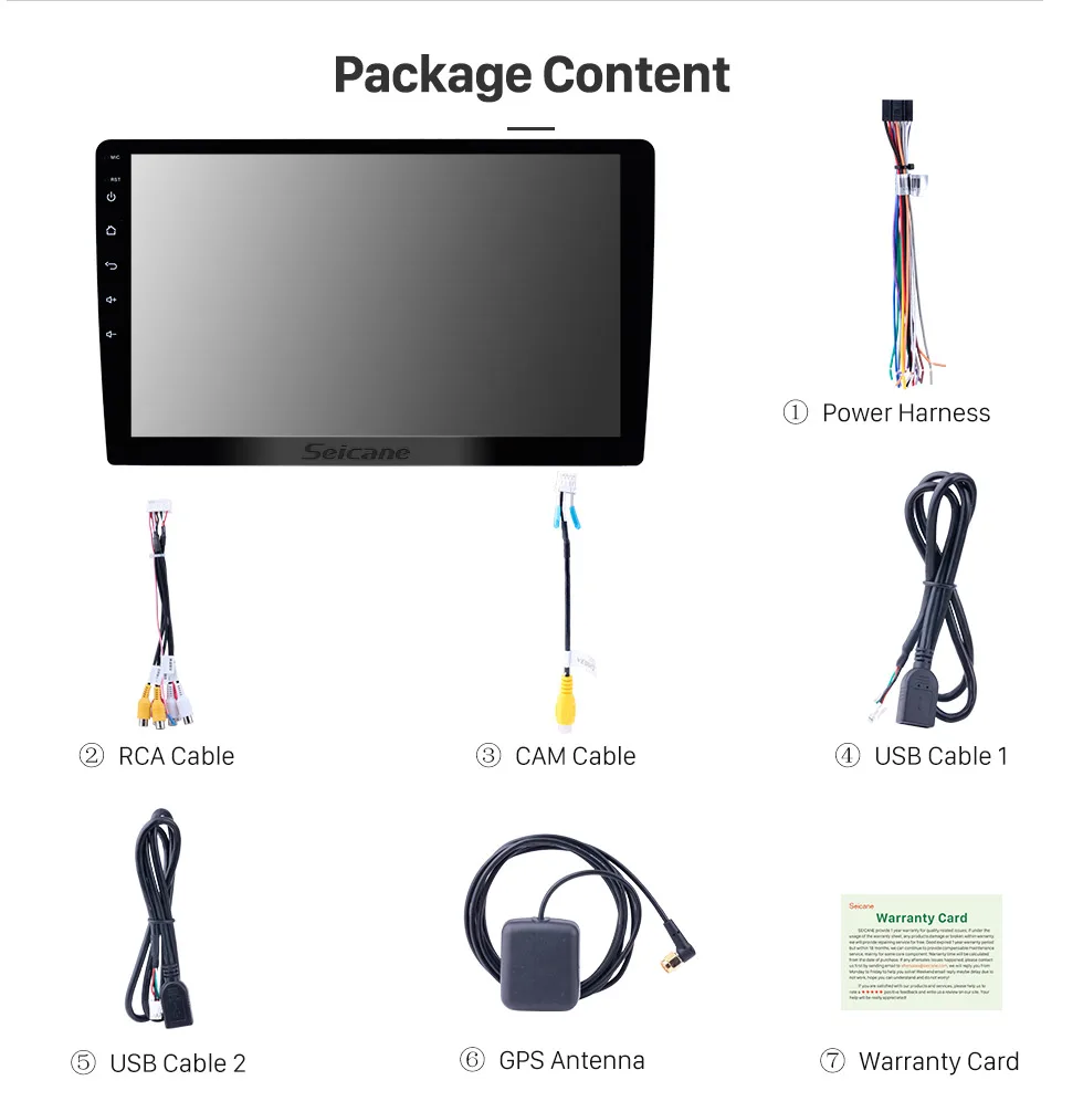 Sale Seicane HD 1024*600 Touchscreen Android 8.1 Universal Car GPS Navigation Bluetooth Car Multimedia Player Support Backup Camera 17