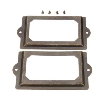 

DRELD 2Pcs 125*69mm Shell Handle for Furniture Antique Cabinet Label Tag Pull Handle Card Holder Door Knobs Furniture Hardware