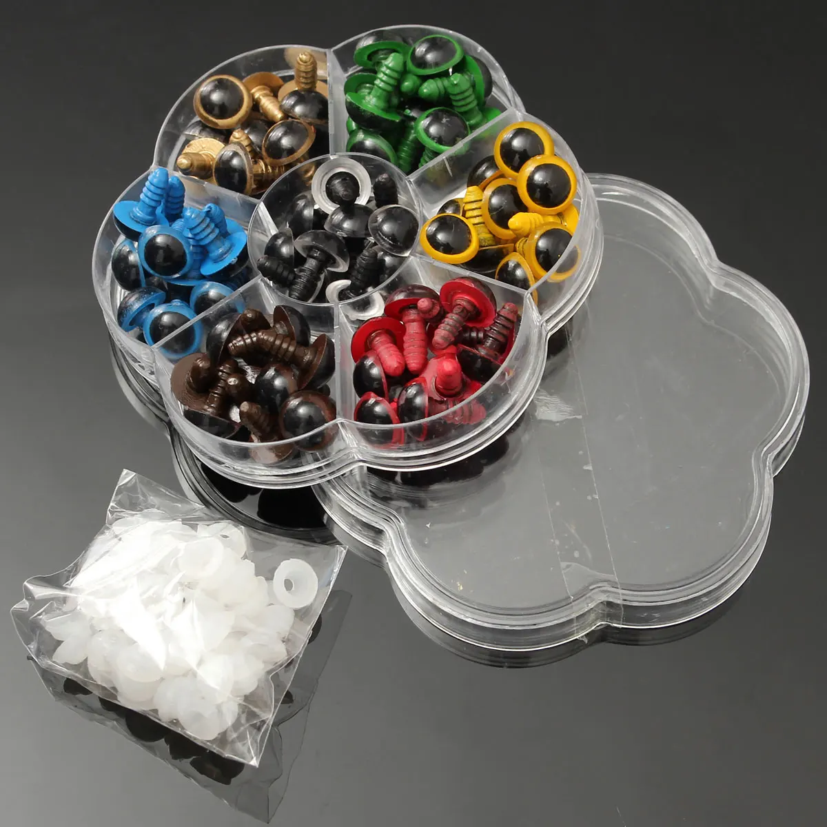 5 Colors 100Pcs 12mm Google Eyes Plush Animal Toys For Childern Craft