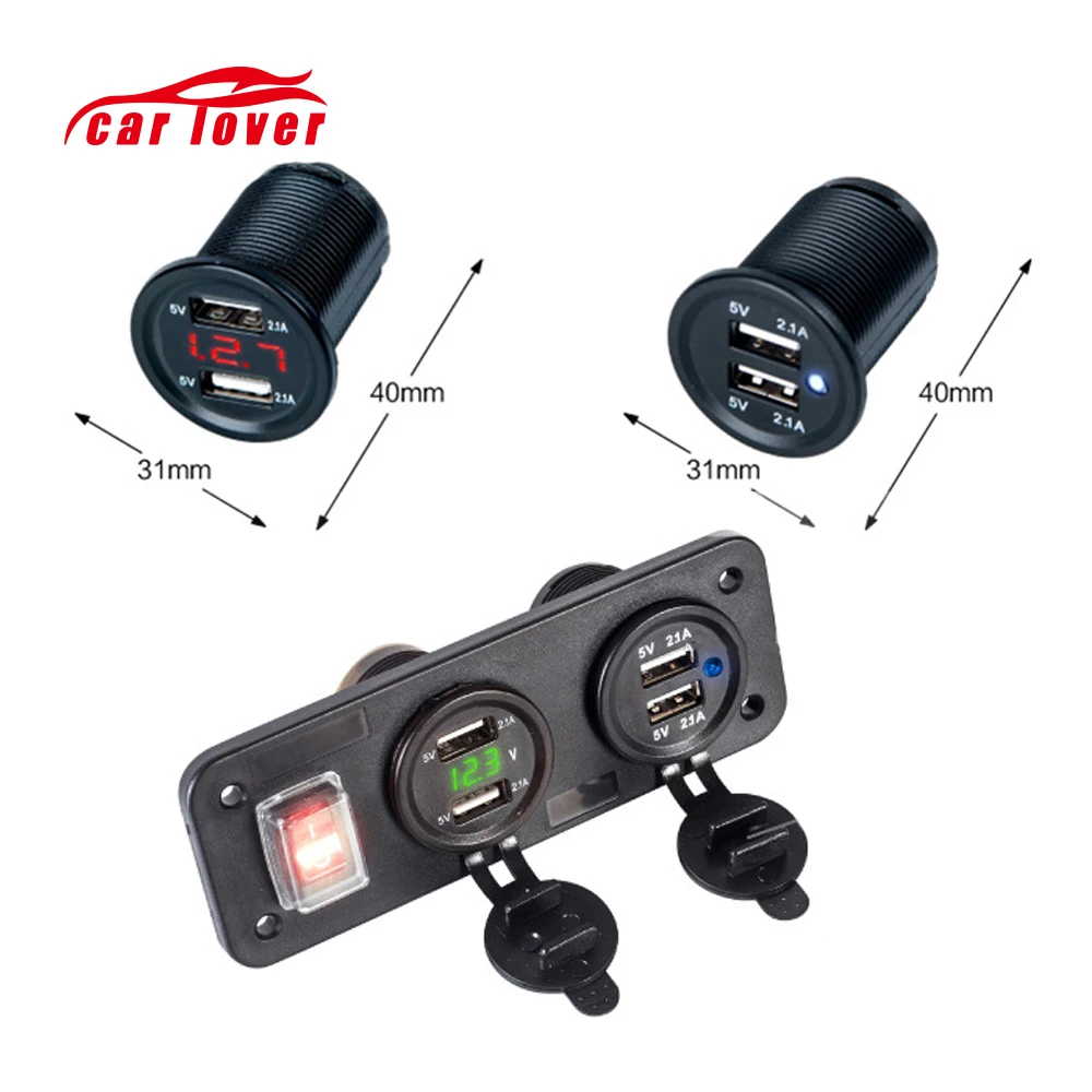 5 В в 4.2A мотоцикл зарядное устройство 4 USB адаптер и переключатель прикуриватели