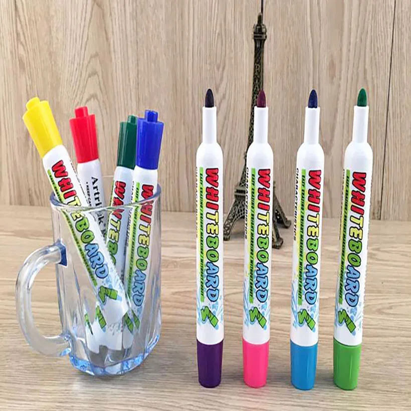 Criativa para Crianças Fácil de Apagar Cor do Terno Cores Papelaria Caneta Quadro Branco Apagável Pintura Faça Você Mesmo 12 Cor 5 High Quality Material escolar e de escritório