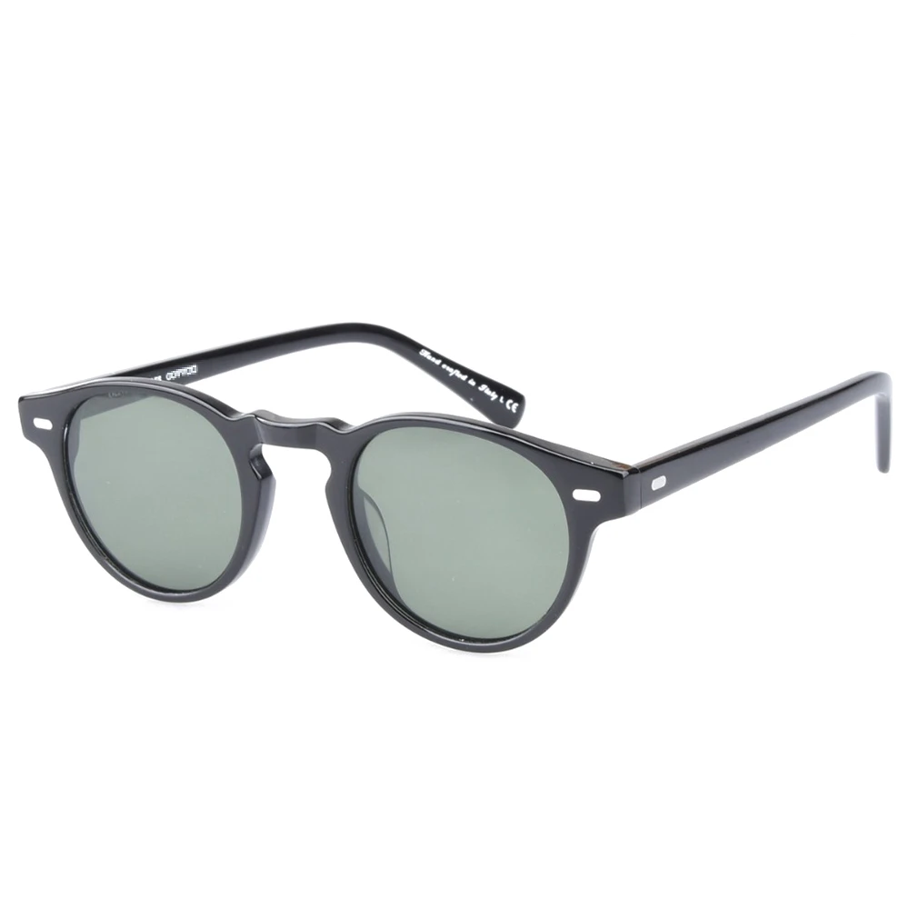 Ацетатные Классические поляризованные солнцезащитные очки, мужские винтажные Круглые Солнцезащитные очки с оправой для вождения, женские солнцезащитные очки UV400 Gafas De Sol с цветными линзами