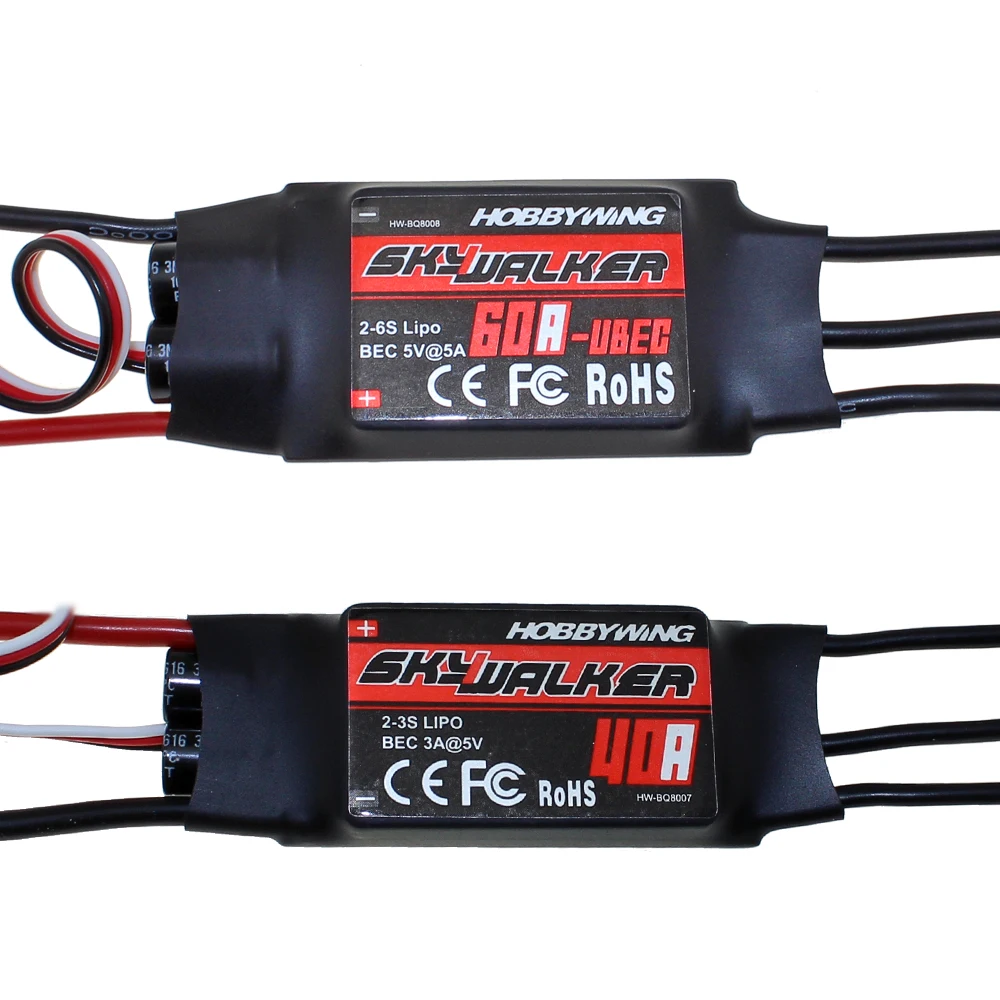 4 шт. Hobbywing Skywalker 12A 15A 20A 30A 40A 60A 80A бесщеточный ESC Регулятор скорости UBEC для RC FPV Quadcopter беспилотные самолеты