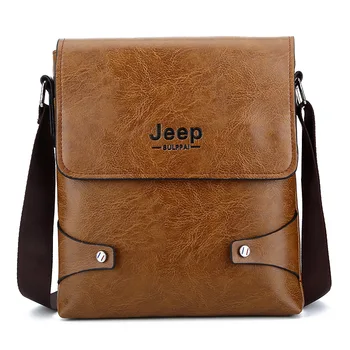 

2020 New Fashion Jeep Bag in Men's Crossbody Bags PU Leather Messenger Bags All-match Small Package Business Bags For Men