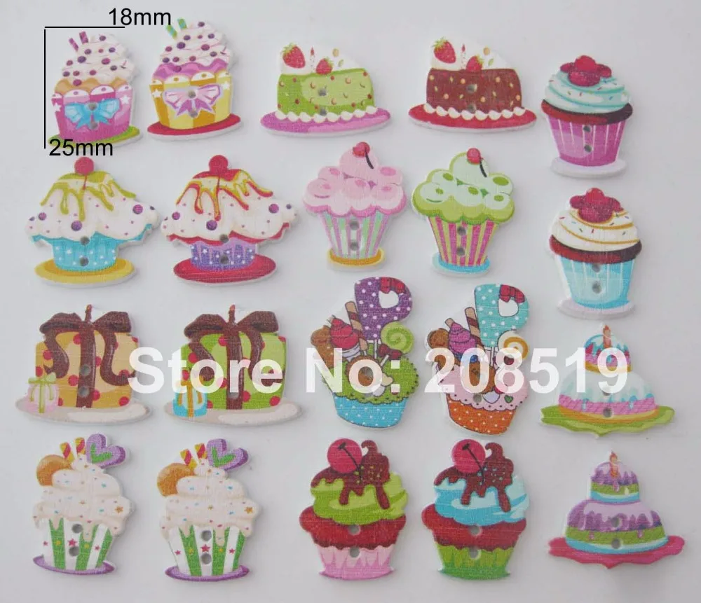 

WBNOVK 150pcs Cupcake buttons for home deco mix shapes multicolor DIY scrapbook craft supplies