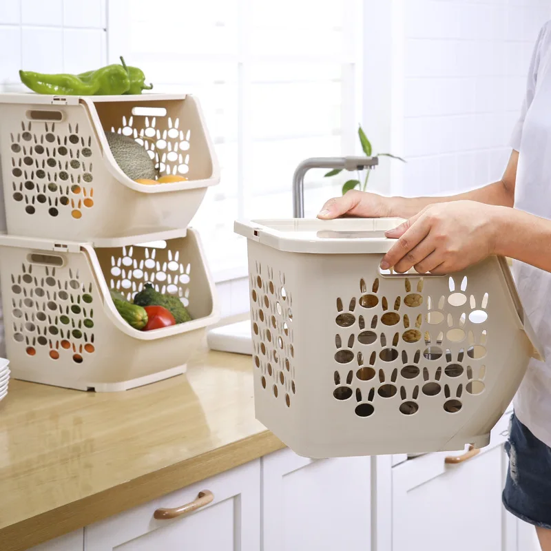 Кухонная пластиковая корзина для хранения овощей, мусор, Многофункциональная Корзина для фруктов и овощей, корзина для хранения