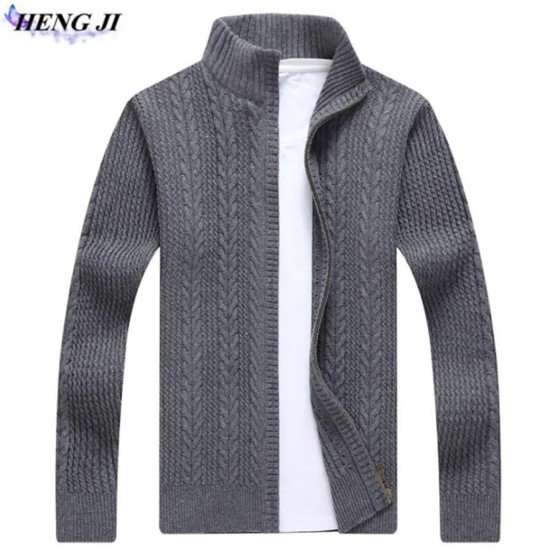 HENG JI 2017 new winter font b men s b font long sleeved knit cardigan font