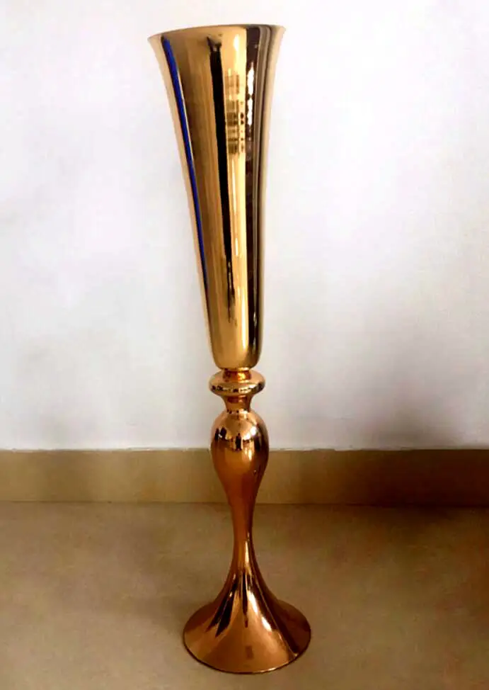 10 штук железная труба ваза - Цвет: 74cm gold