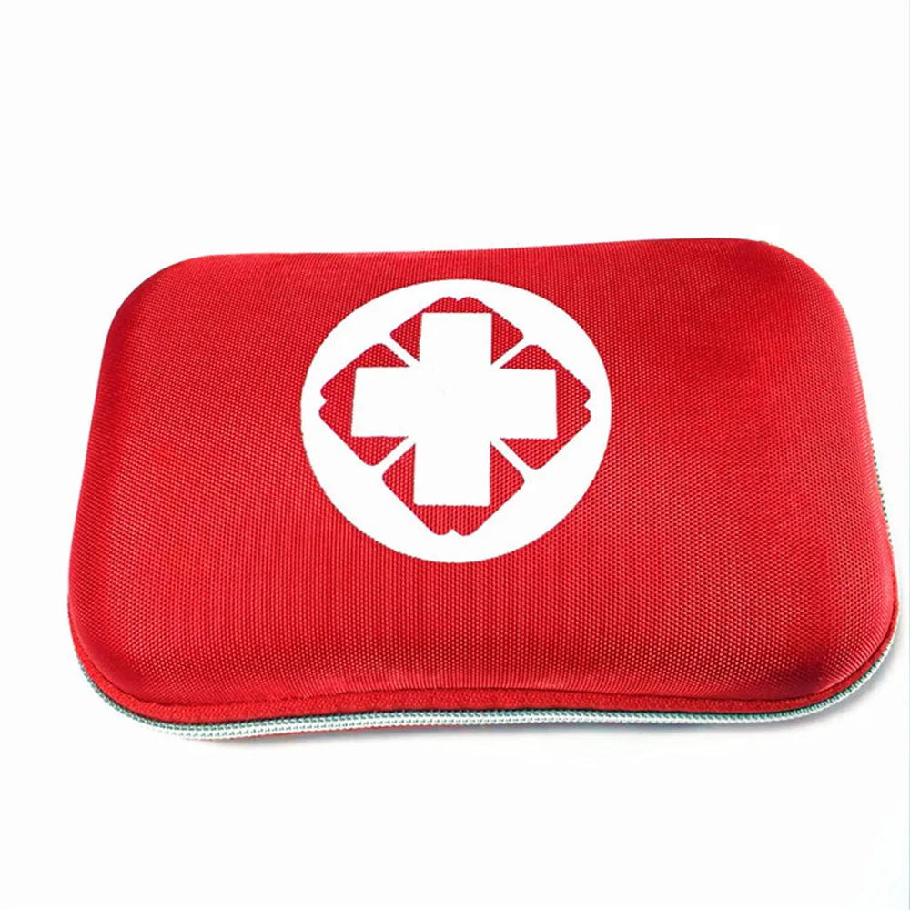 

18-piece Car Outdoor First Aid Kit Medical Kit Waterproof Nylon Cloth Easy To Carry Portable Medical Package Black and Red