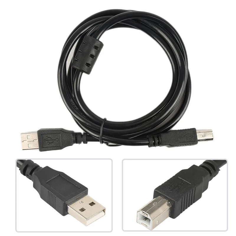 1PC Black Hi Speed USB 2.0 Printer Cable Adapter Cord Type A Male to B