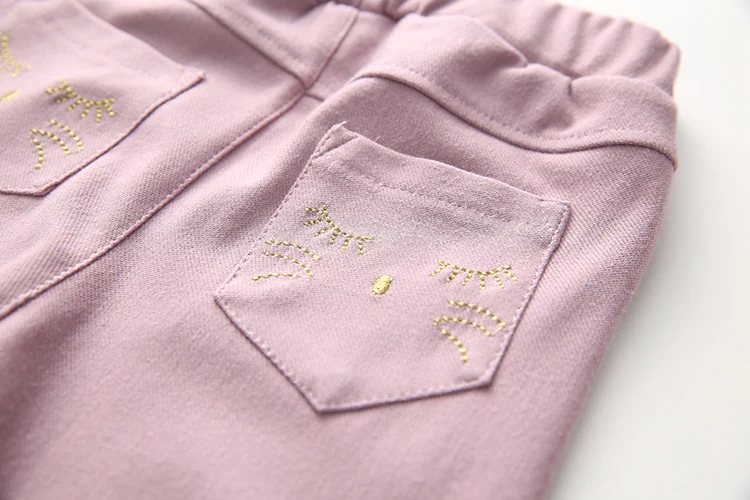 2018 Spring Autumn Trousers 2-10T Years Children Cotton Solid Color Pattern Basic Elastic Capri Little Kids Girl Skinny Pants  (22)