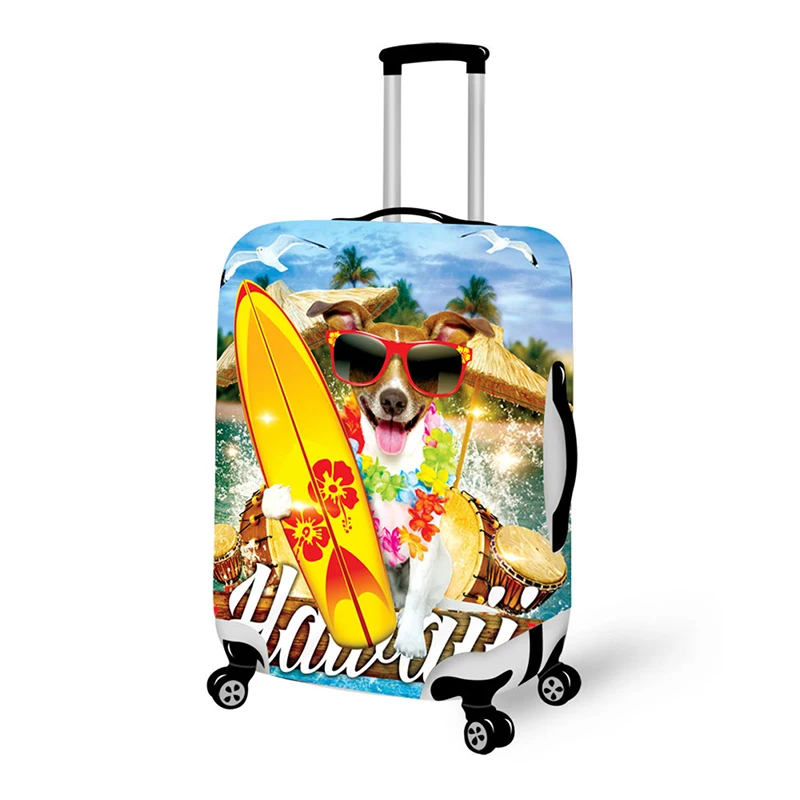 3D Dog print travel luggage suitcase protective cover stretch