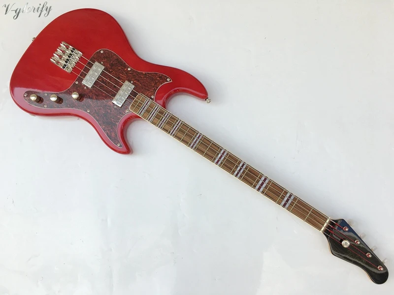

natural color flame maple musician 4 string bass guitar