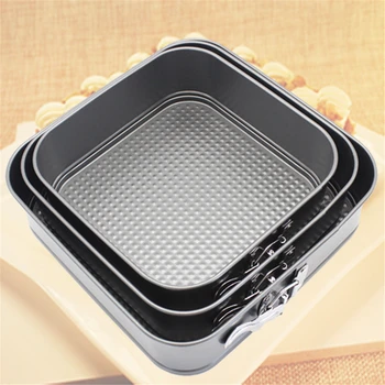 

3 PCS/SET Square Shape Metal Cake Pan Kitchen Bakeware Supplies Carbon Steel 8"9"10" Cake Baking Mold Wholesale Cake Baking Form