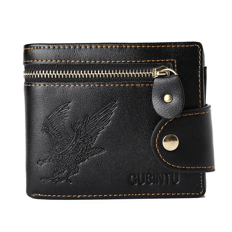New arrival Vintage Eagle pattern Men's leather wallet with coin pocket