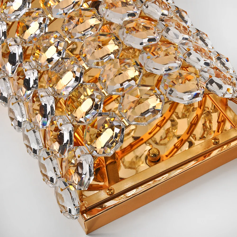Royal Luxury Кристалл Золотой Спальня настенный светильник Современные Золотой База Ванная комната Бра настенное коридор Санузел бра