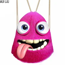 Женская сумка на шнурке, женский рюкзак с 3D принтом монстра, милый детский Ранец для детей, мини рюкзак Mochilas