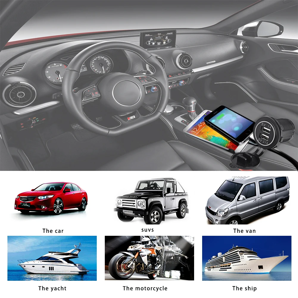 USB адаптер для автомобильного прикуривателя 4 1 А автомобильное зарядное