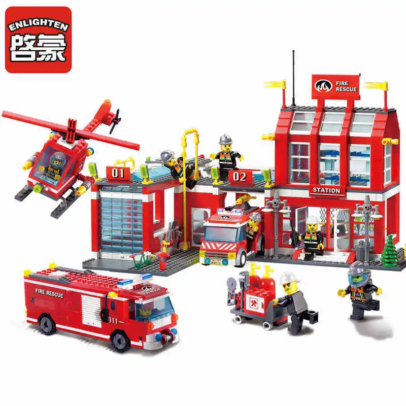 

Building Block Special Counter Quality Goods Assembling Toys Brand Fire Control Series - Fire Control General Office 911