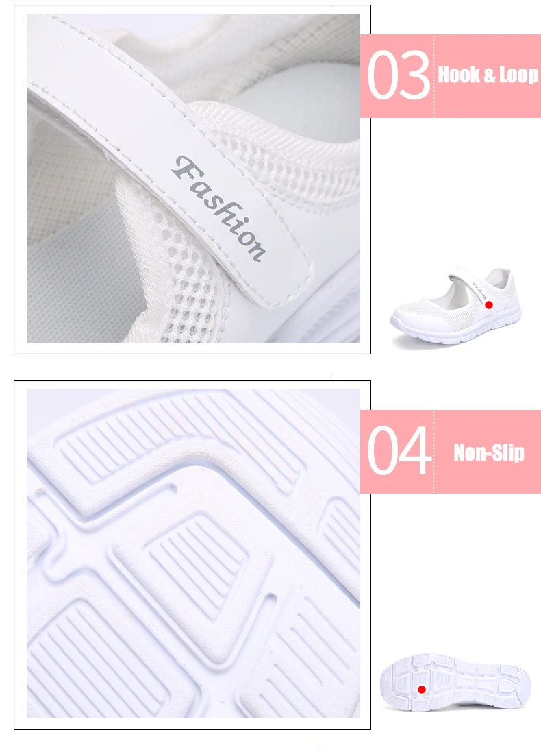 Summer Breathable Women Sneakers Healthy Walking Mary Jane Shoes Sporty ...