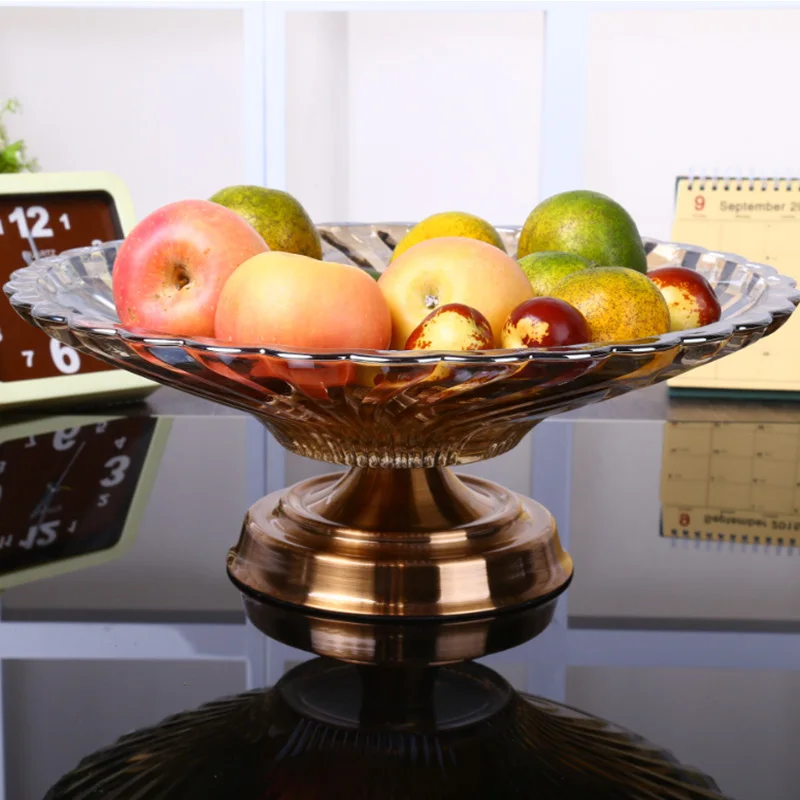 الراقية الروسية نمط الزجاج طبق فاكهة طاولة طعام الديكور تزين أطباق فاكهه وجبة خفيفة القرص إكسسوارات ديكور منزلي
