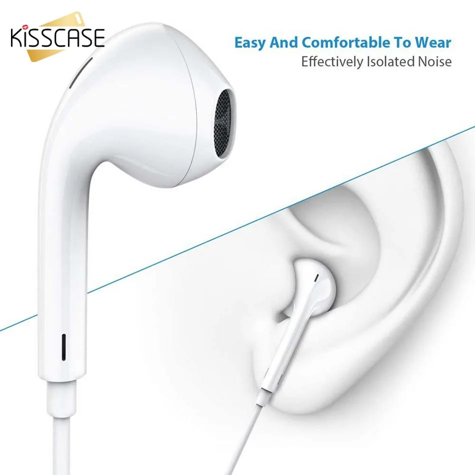 

KISSCASE 3.55mm Earphones For Xiaomi mi 9 8 Lite Type c Earbuds for Huawei p30 p20 lite Samsung S10 Wired Control Earphones