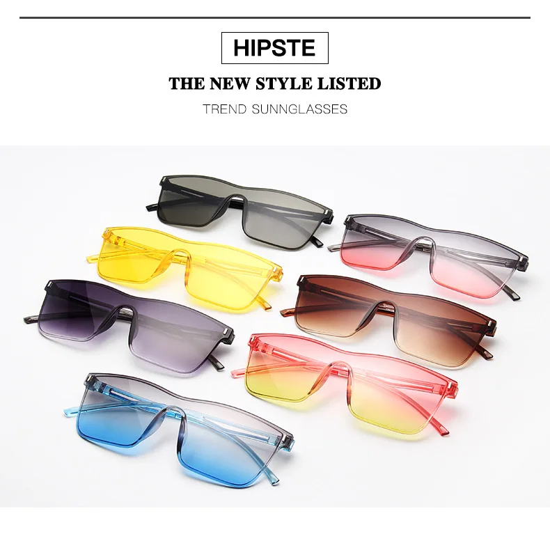 Большие квадратные женские солнцезащитные очки, желтые, оранжевые, белые, зеленые, синие, большие, без оправы, очки без оправы, трендовые, UV400