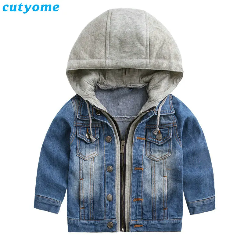 2017 Rushed Hot Sale Fashion Full Baby Denim Hooded Jacket For Girl