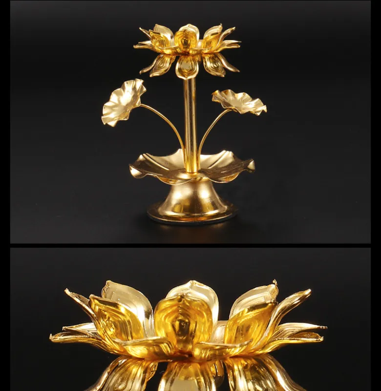 Metal Lotus Candle Holder, 6.5x10.5cm3
