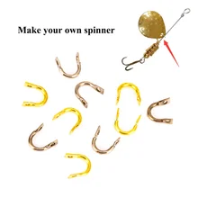 50PCS /set Easy-Spin Clevises Spinner Easy Spin Brass DIY Fishing Lures Fishing Baits Accessories Tackle 2 Colors 10pcsbrass tickers brass lure bodies brass weight sinker diy spinner buzzbait fishing lures