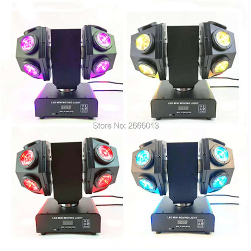 

4pcs 12x10W Double Head Moving Head Light RGBW 4IN1 Beam Double Arms Stage Light DMX512 Sound Control LED Rotating Stage Effect