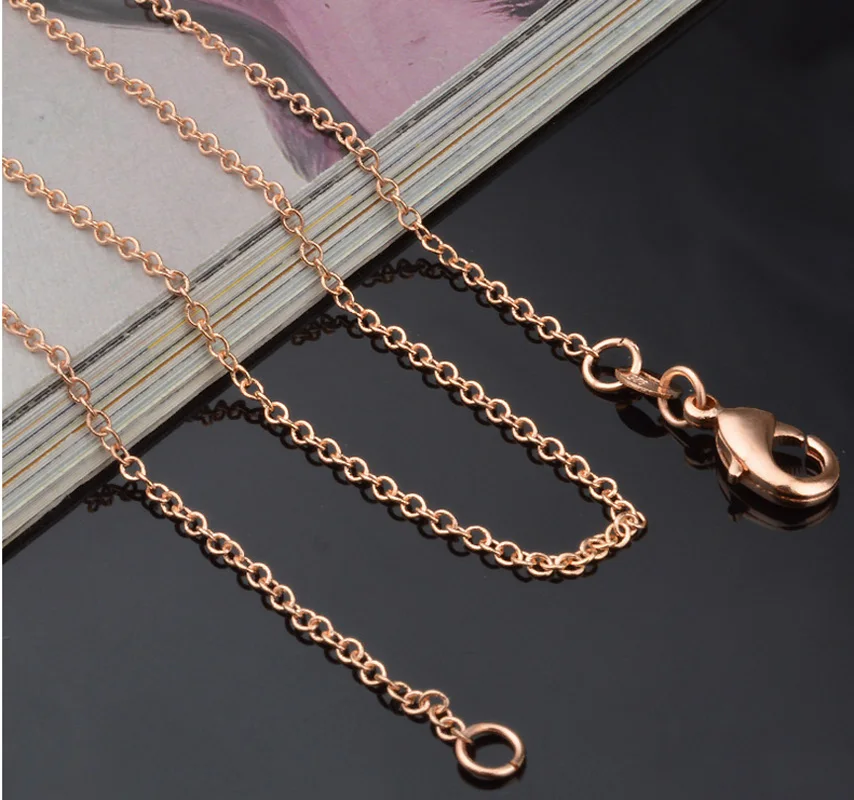 rose goldeen 1mm Link Rolo Chain 18inch 
