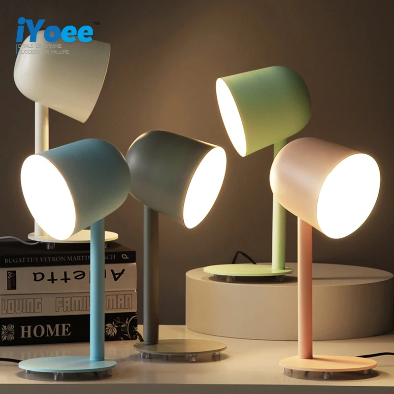 

Modern Nordic led table lamp Multicolor Table Desk Lamp Study Reading Bedroom work Light Personality Office Desk Lights E27