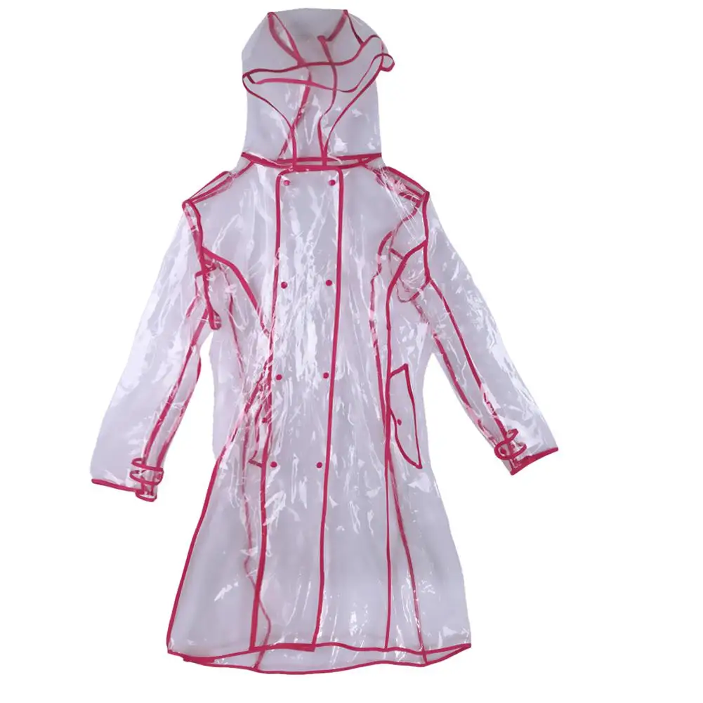 Прозрачный плащ с поясом, длинный плащ, куртка, ветровка, дождевик, пончо на открытом воздухе, Капа для женщин, водонепроницаемый - Цвет: Red