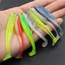 42pcs 7cm 2 3g Artifical Panfish Lure fishing Tackle soft floating lure 3D eyes Sea fishing