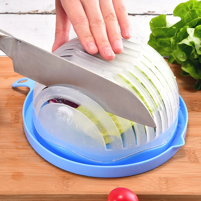 

Upgrade Salad Cutter Bowl Vegetable Fruits Slicer Chopper Washer And Cutter Quick Salad Maker in 1 Minute Easy To Clean