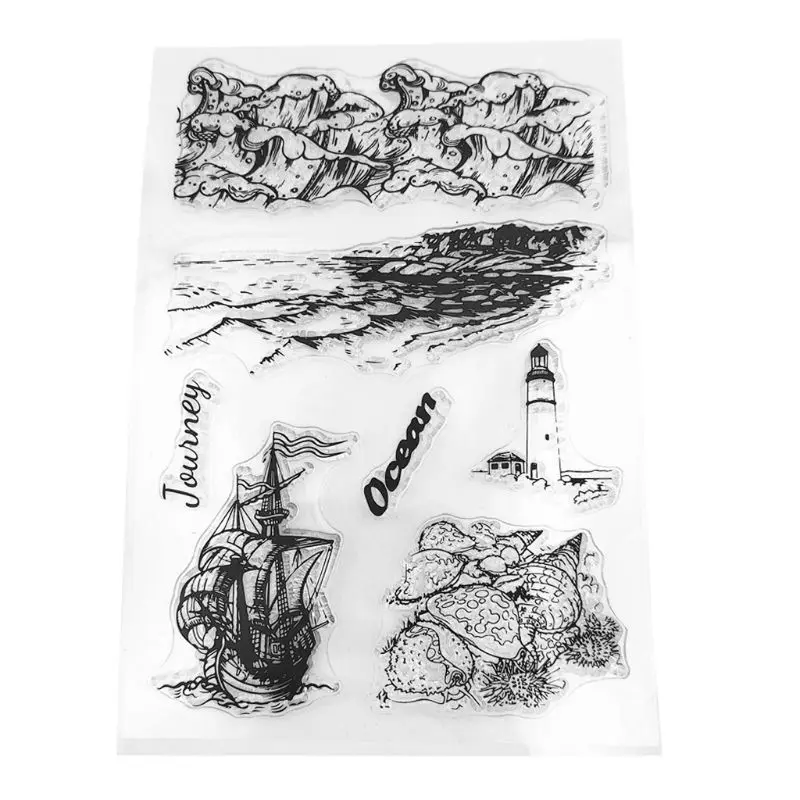 

Sailing Boat Lighthouse Silicone Clear Seal Stamp DIY Scrapbooking Embossing Photo Album Decorative Paper Card Craft Art