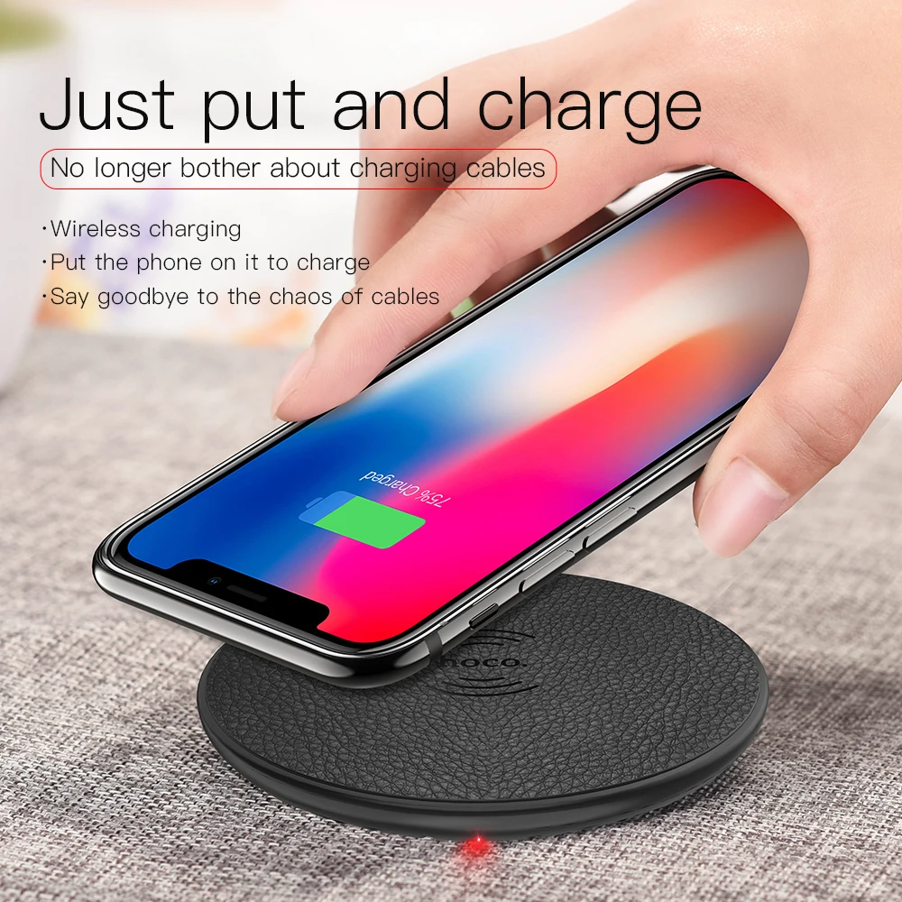 Оригинальное Беспроводное зарядное устройство HOCO для iPhone 8 X Быстрое