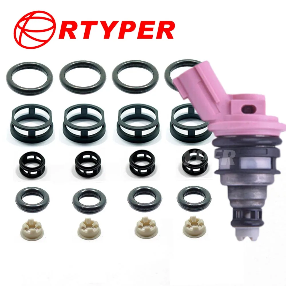 

4 Set Fuel Injector A46-00 16600-53J03 Repair Kits 07001 For Nissan 300ZX Jecs Sentra Maxims 200sx NX VG30DETT 370cc FAIRLADY