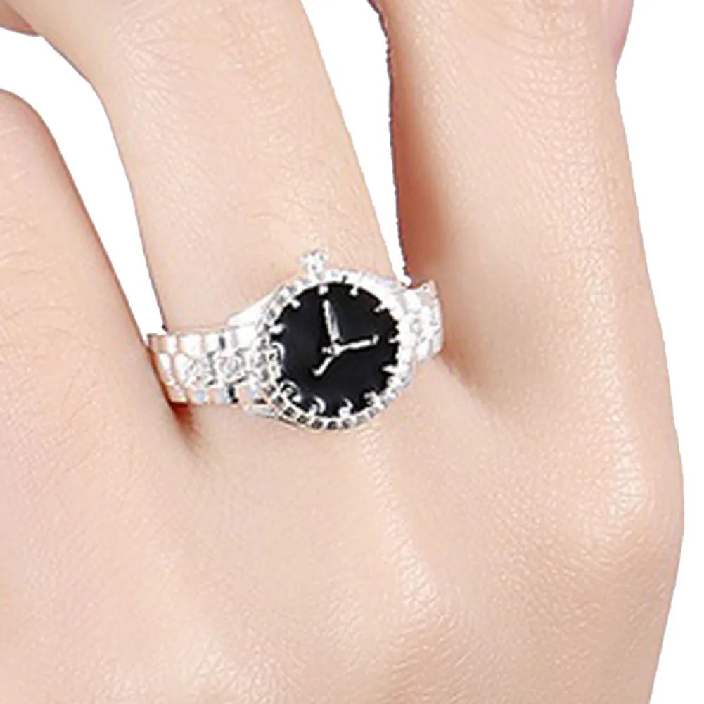 Влюбленные креативные стальные кольца для пальцев часы женские мужские лучший бренд циферблат Кварцевые часы кольца подарок для пары