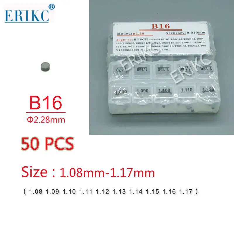 

ERIKC B16 CR fuel nozzle shims and injector body spacer shim,calibration for 0445120 injector size: 1.080mm--1.170mm