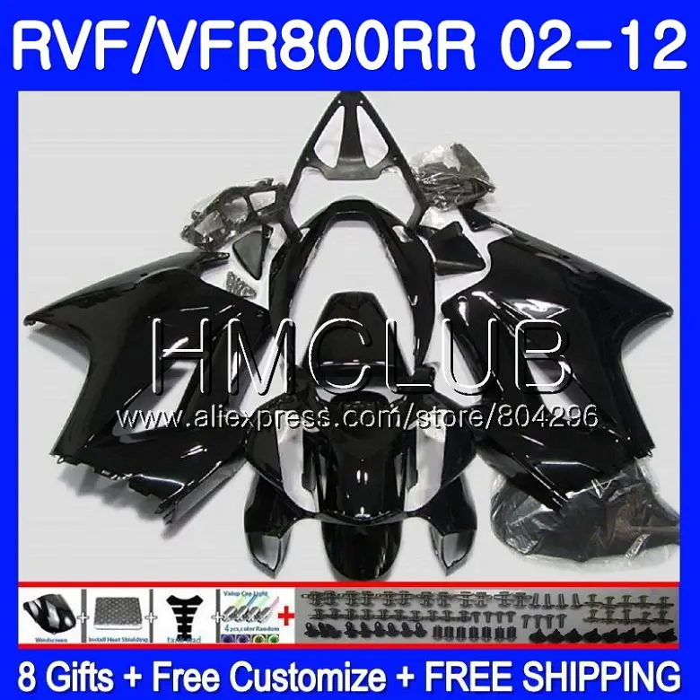 

Interceptor For HONDA VFR800RR 02 03 04 05 06 07 79HM.8 VFR800 RR VFR 800RR 2002 2003 2004 2005 2006 2007 Glossy black Fairings