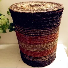 Пасторальная Соломенная Корзина для грязной одежды в американском стиле