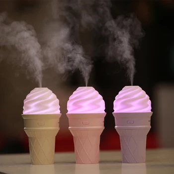 

high quality Lamp Humidifier Ice Cream LED Humidifier Air Diffuser Purifier Atomizer Air Aroma Essential Oil Diffuser
