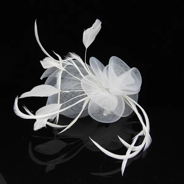 

White Black Wedding Tiara Hair Clip Accessories For Women 2016 New Korean Cute Flower Crown Haar Girls Feather Bridal Jewelry