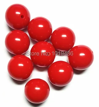 

(choose size) 6mm/8mm/10mm/12mm/14mm/16mm/18mm/25mm red color Gumball Bubblegum Acrylic Solid Beads for Necklace Jewelry