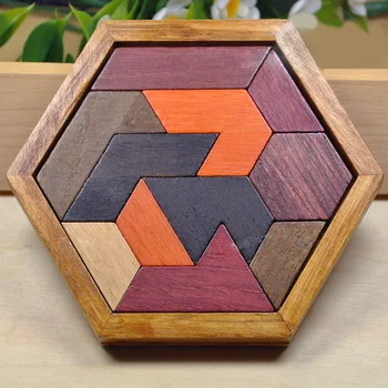 

Classic Funny Puzzles Wood Geometric Abnormity Shape Puzzle Wooden Toy Tangram/Jigsaw Board Kids Children Educational Puzzle Toy