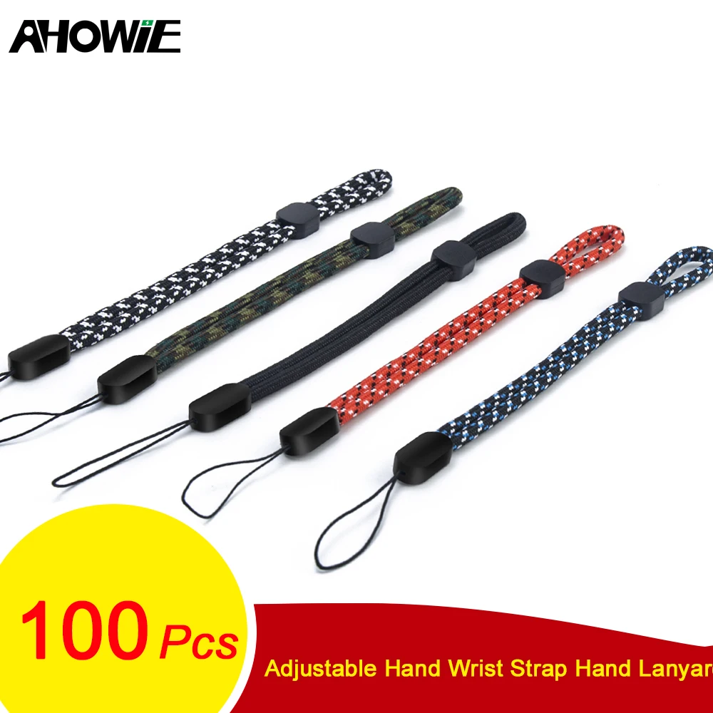 Ahowie 100PCS Adjustable Hand Wrist Strap Hand Lanyard For IPhone CellPhone Camera GoPro Keys USB Flash Driver Electronic Device
