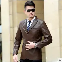 men jacket spring jacket men Spring and Autumn men’s casual leather sheep skin leather jacket free shipping